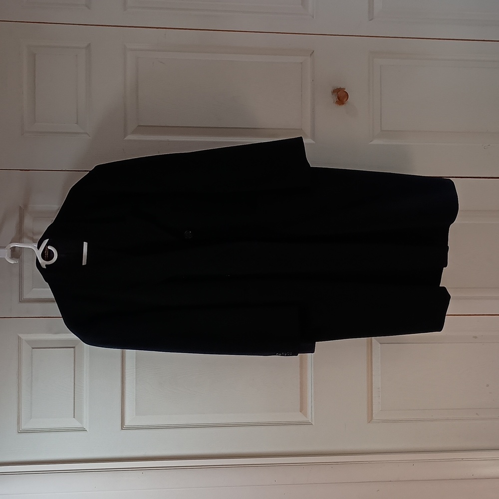 Cashmere Blend Dress Overcoat 46R Black